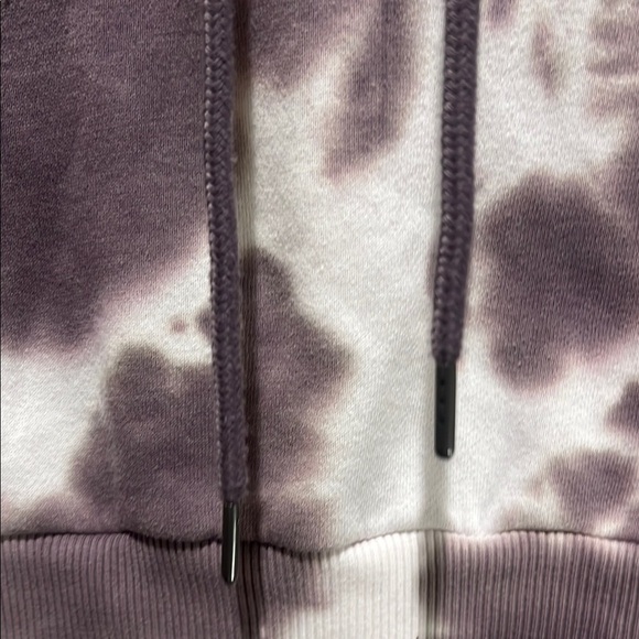 Velocity Cropped purple & white hoodie tie-dye sweatshirt sweater Size Medium - Picture 3 of 5